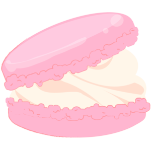 クリームたっぷりピンクのマカロン