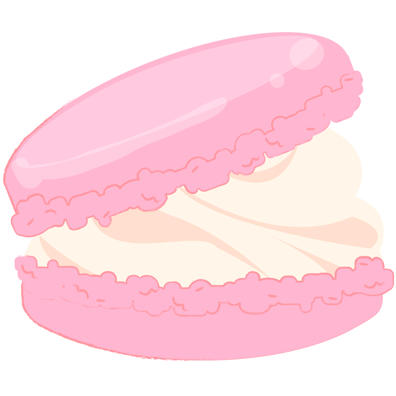 クリームたっぷりピンクのマカロン
