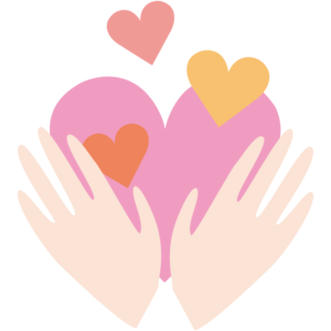 ハートを抱えた手