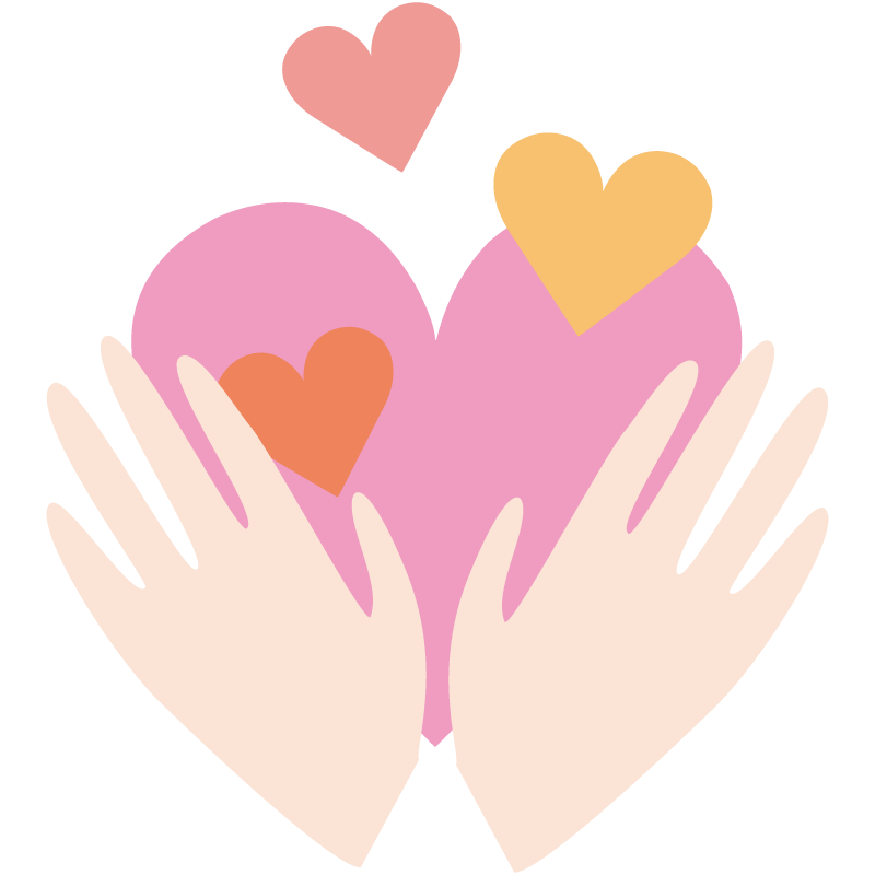 ハートを抱えた手