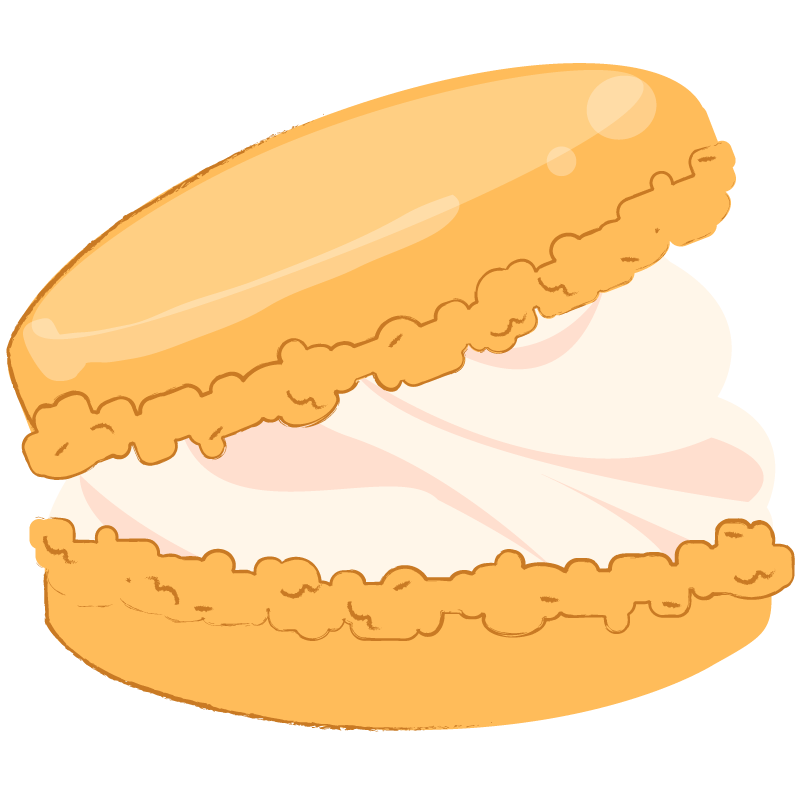 クリームたっぷりオレンジのマカロン