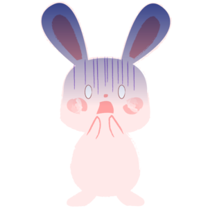 怖がるウサギ