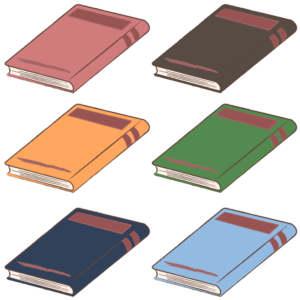 色とりどり(カラフル)の無地の本(平置き)