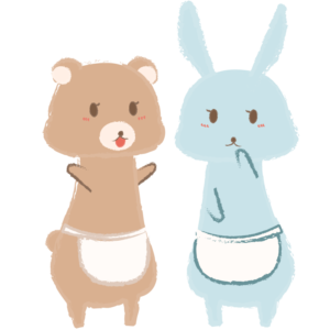 親クマと親ウサギの井戸端会議