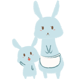 ウサギの親子