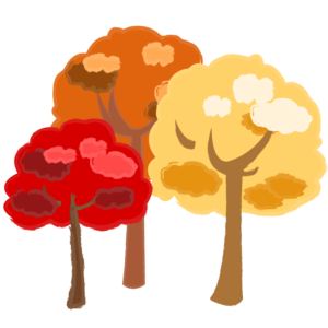 紅葉した木々