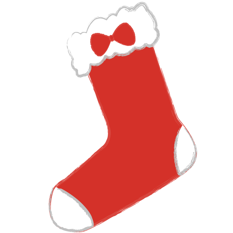 クリスマス靴下(リボン付き)