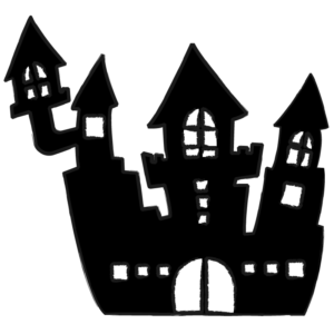 洋風の城のシルエット