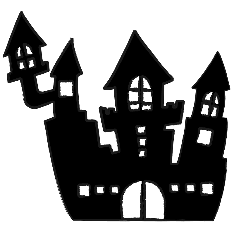 洋風の城のシルエット