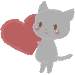 チョコを持ったネコ