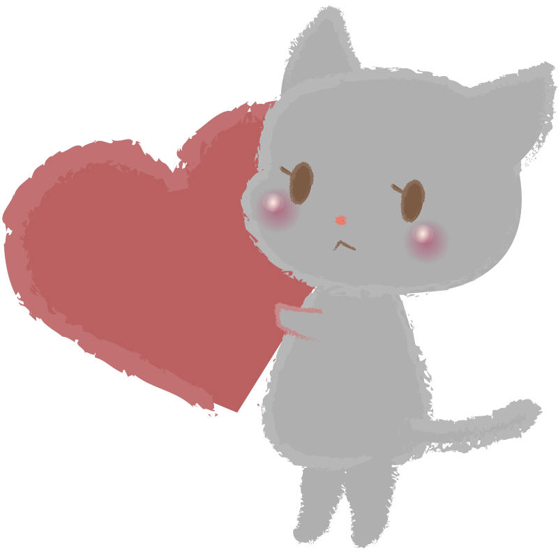 チョコを持ったネコ