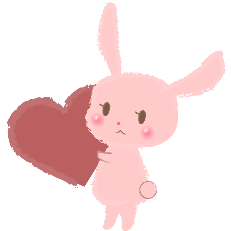 チョコを持ったウサギ