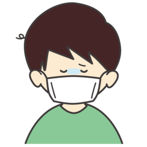 風邪をひいた男の子