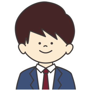 学生服（紺色ブレザー/赤ネクタイ）を着た男子生徒