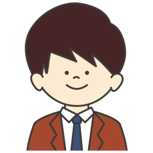 学生服（茶色ブレザー/紺ネクタイ）を着た男子生徒