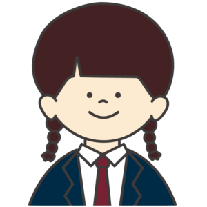 学生服（紺色ブレザー/赤ネクタイ）を着た女子生徒