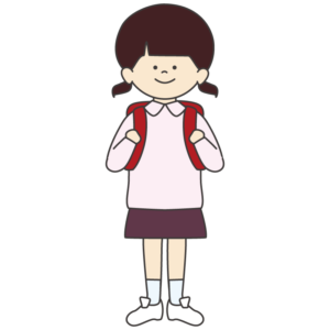 ランドセルを背負った小学生の女の子