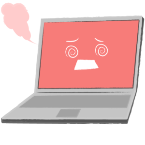 オーバーヒートしたノートパソコン