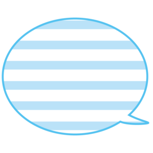 横縞模様の吹き出し（水色）