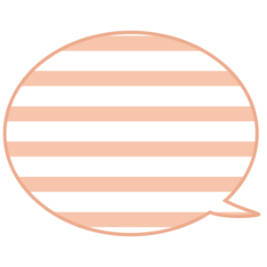 横縞模様の吹き出し（オレンジ色）