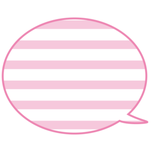 横縞模様の吹き出し（ピンク色）