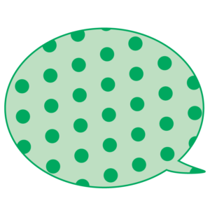 水玉の吹き出し（緑色）