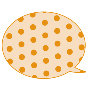 水玉の吹き出し（オレンジ色）