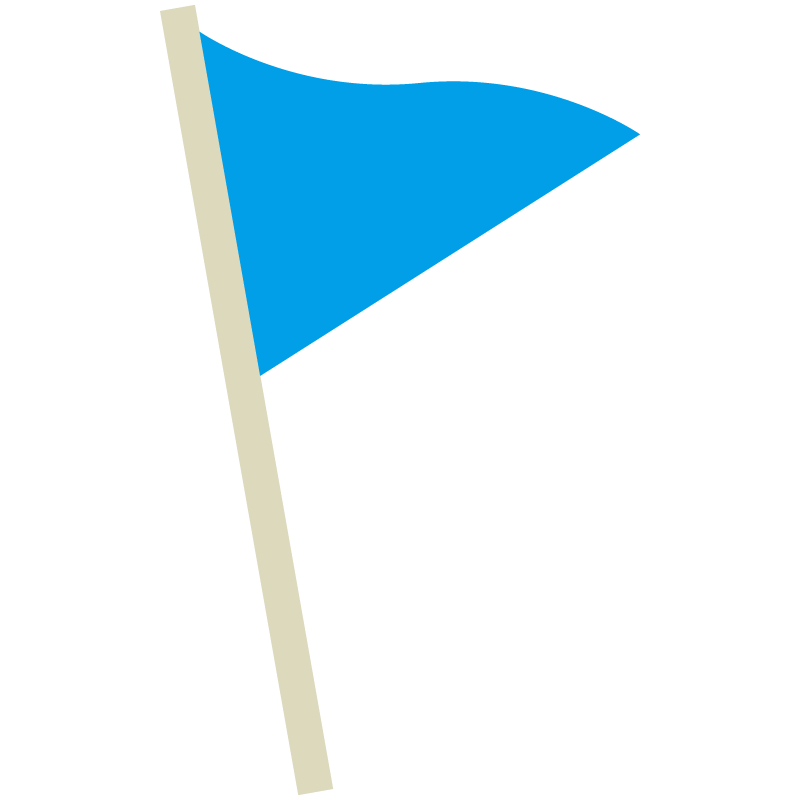 青色の旗（フラッグ）