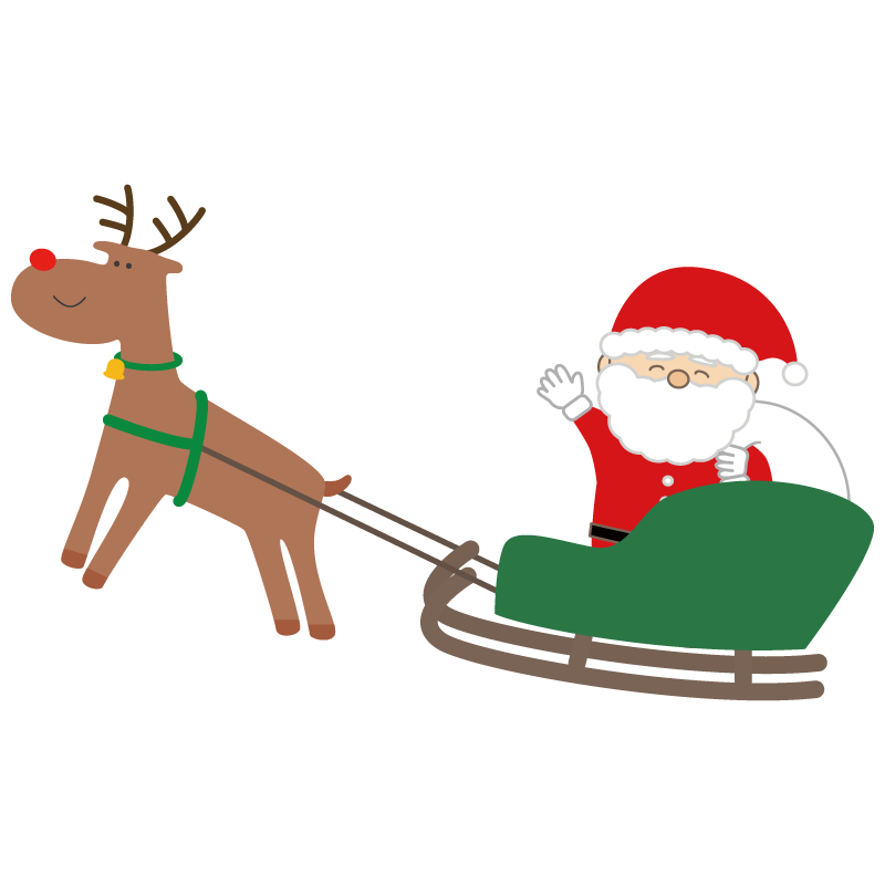 そりに乗ったサンタクロース