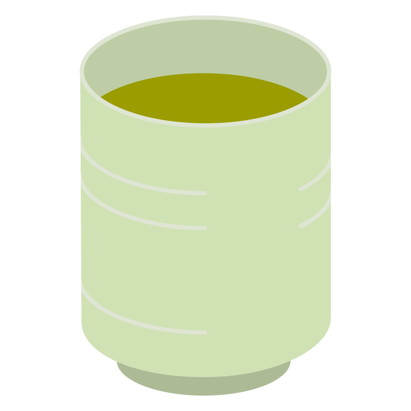 緑茶が入った湯飲み
