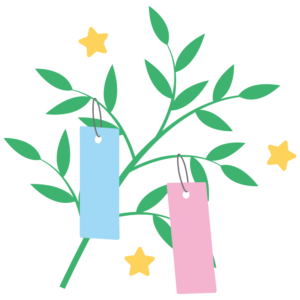 七夕飾り（笹の葉に短冊）