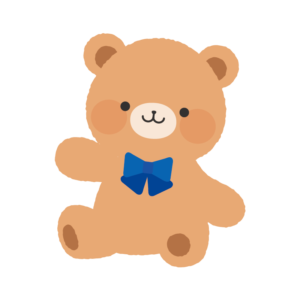 片手を上げたテディベア（茶）