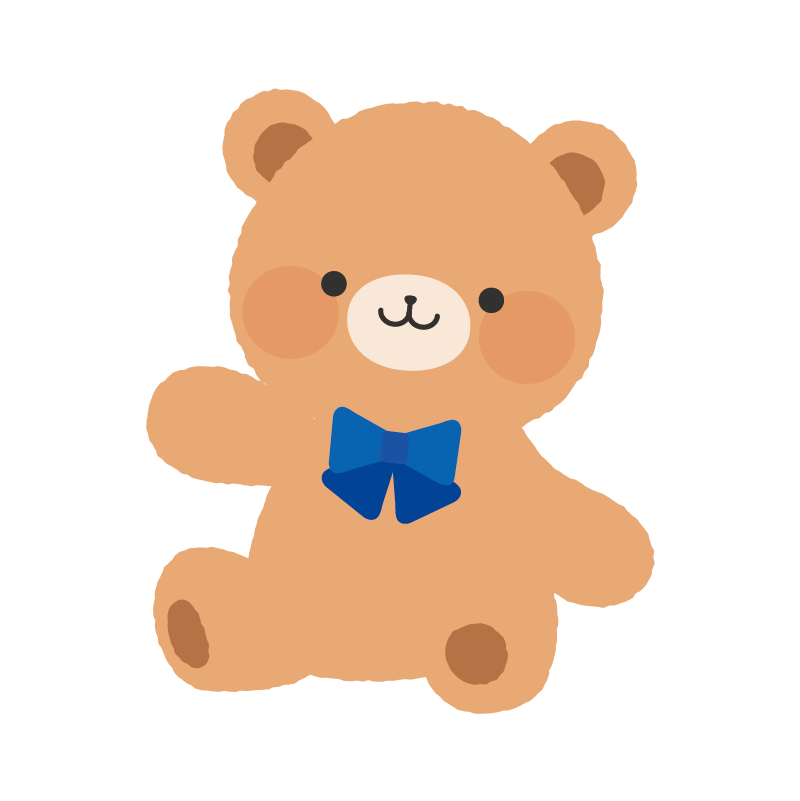 片手を上げたテディベア(茶)