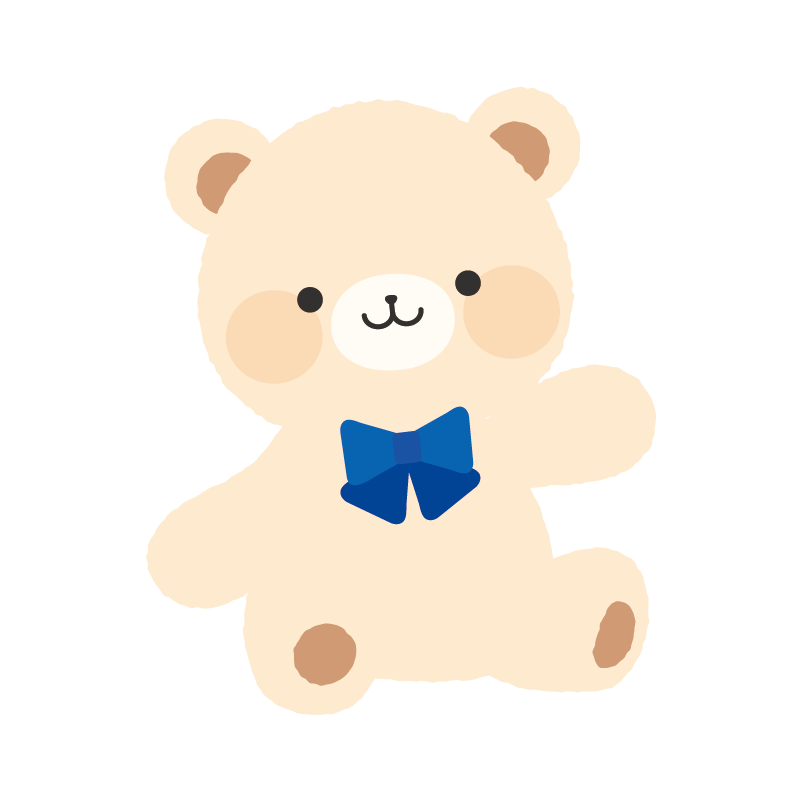 片手を上げたテディベア(白)