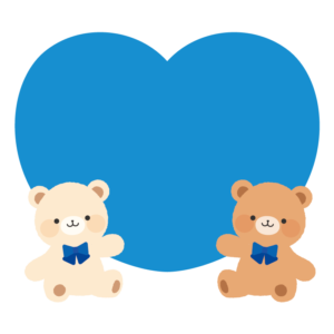 テディベアと青いハート