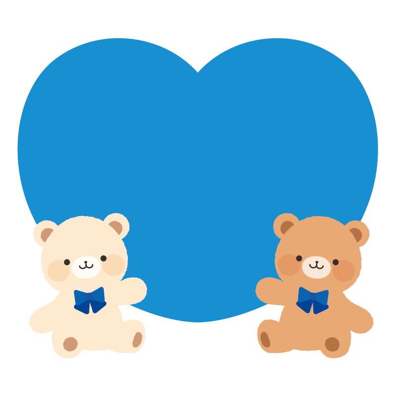テディベアと青いハート