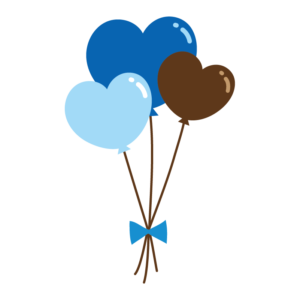 青いハートの風船