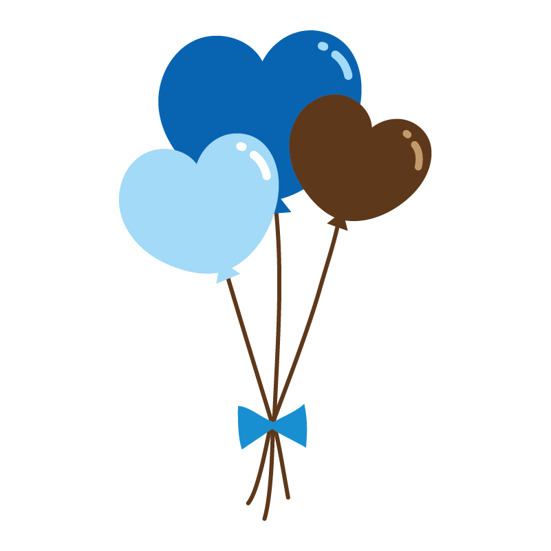 青いハートの風船