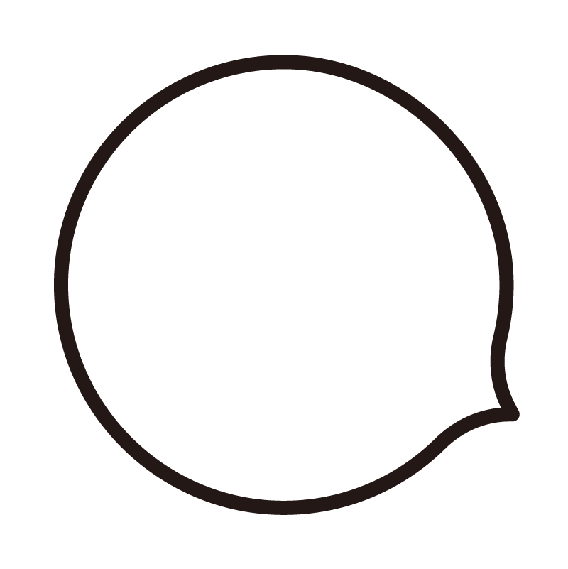 丸い吹き出し（線）