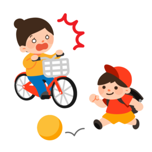 自転車と飛び出した子供の事故