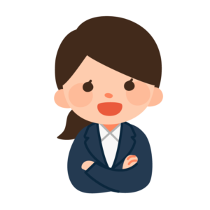 笑顔のスーツの女性