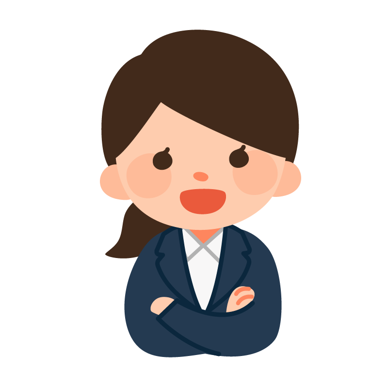 笑顔のスーツの女性