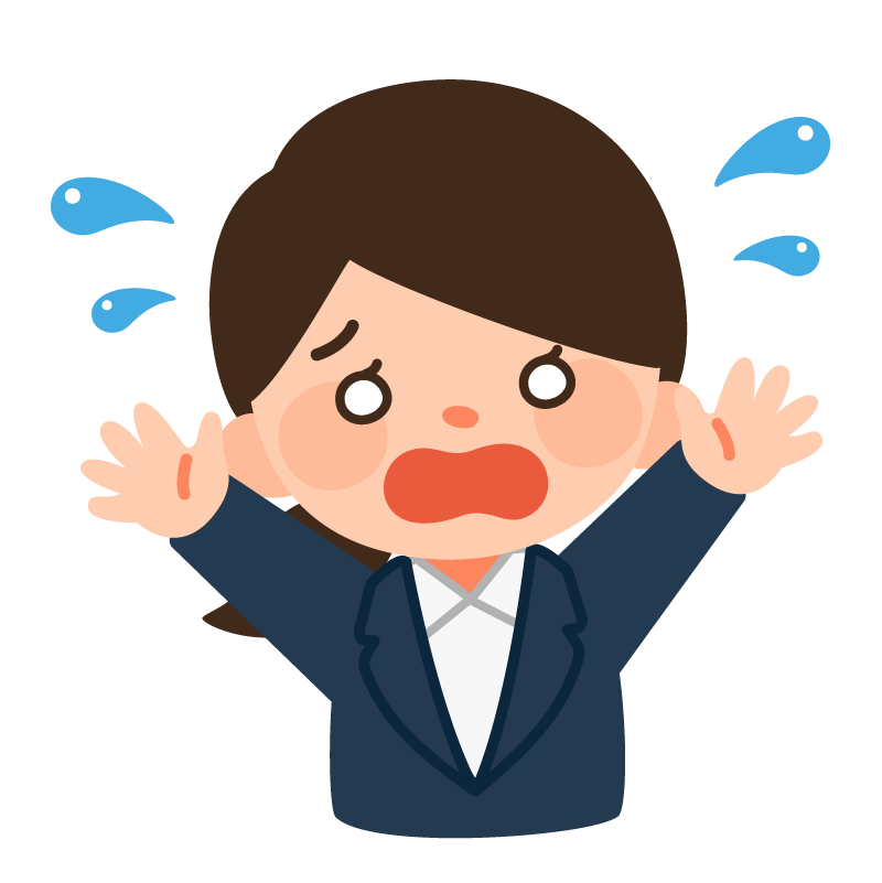 びっくりするスーツの女性