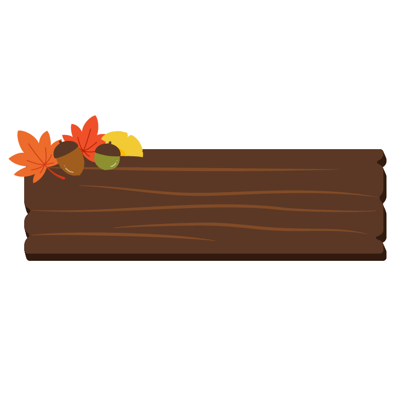木の板（紅葉の飾り）