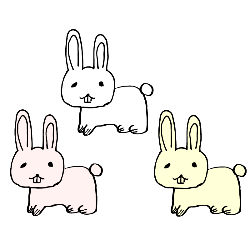 ヘタウマなウサギ（たくさん）