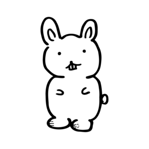 ヘタウマなウサギ（二足歩行・白）