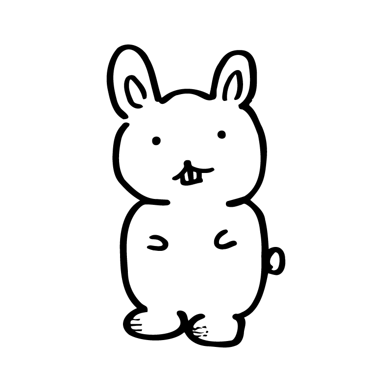 ヘタウマなウサギ（二足歩行・白）