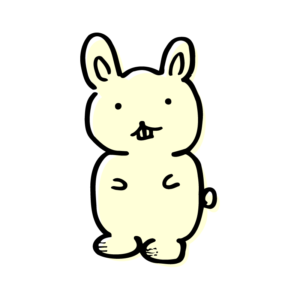 ヘタウマなウサギ（二足歩行・クリーム）
