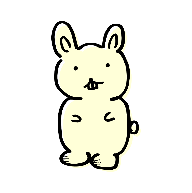 ヘタウマなウサギ（二足歩行・クリーム）