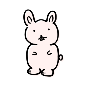 ヘタウマなウサギ（二足歩行・ピンク）